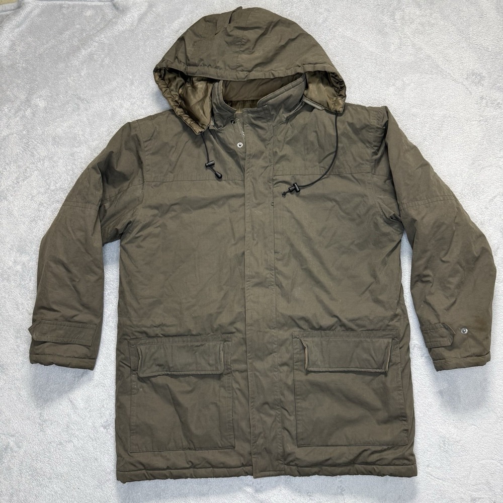 RFT Rainforest Mens XL Olive Hooded Field Jacket Parka Utility Coat Full Zip